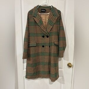 FINAL PRICE Chartou Plaid Double-Breasted Women's Coat